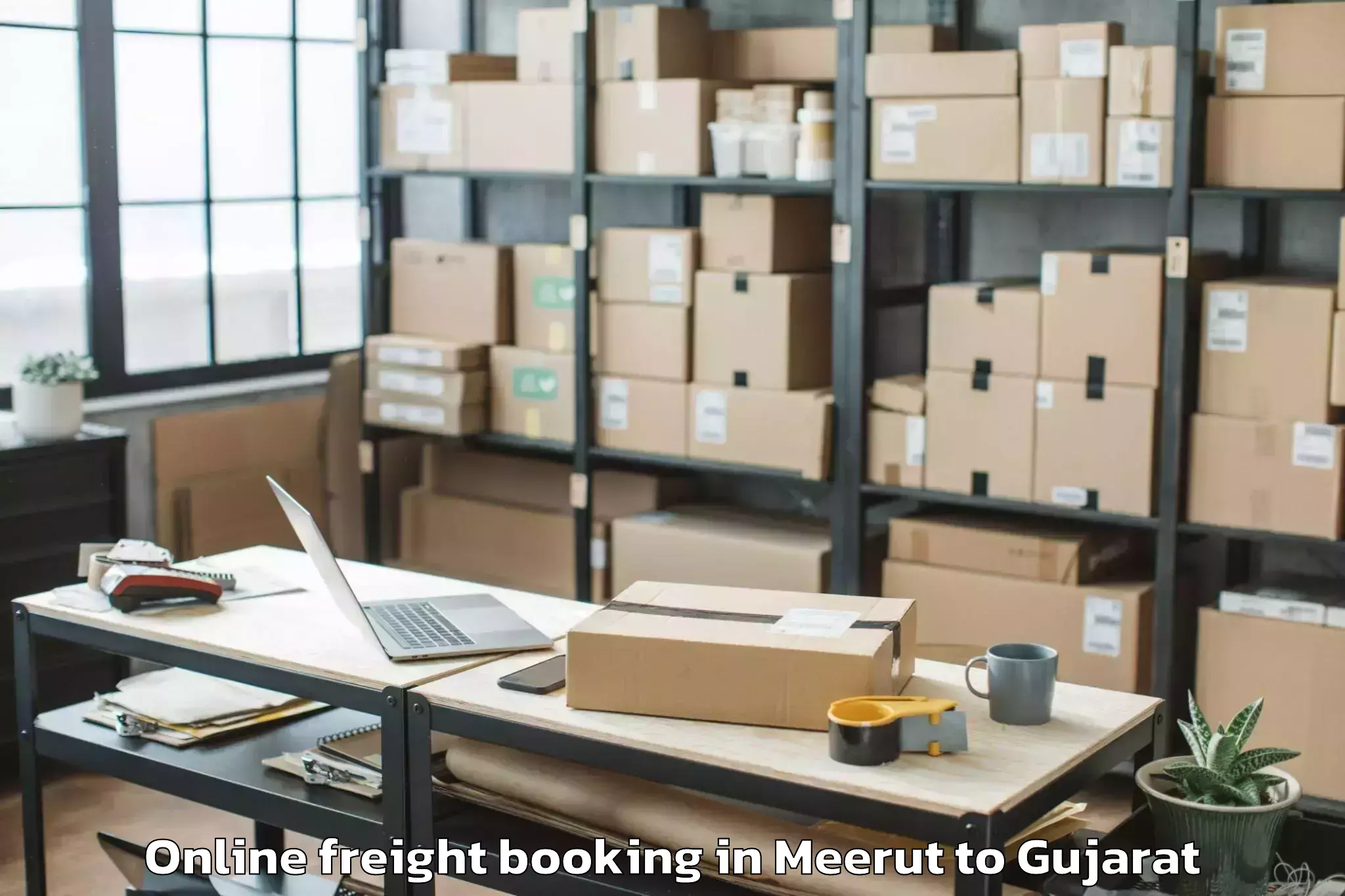 Hassle-Free Meerut to Ahmedabad Airport Amd Online Freight Booking